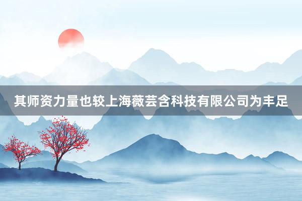 其师资力量也较上海薇芸含科技有限公司为丰足