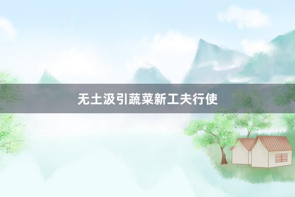 无土汲引蔬菜新工夫行使